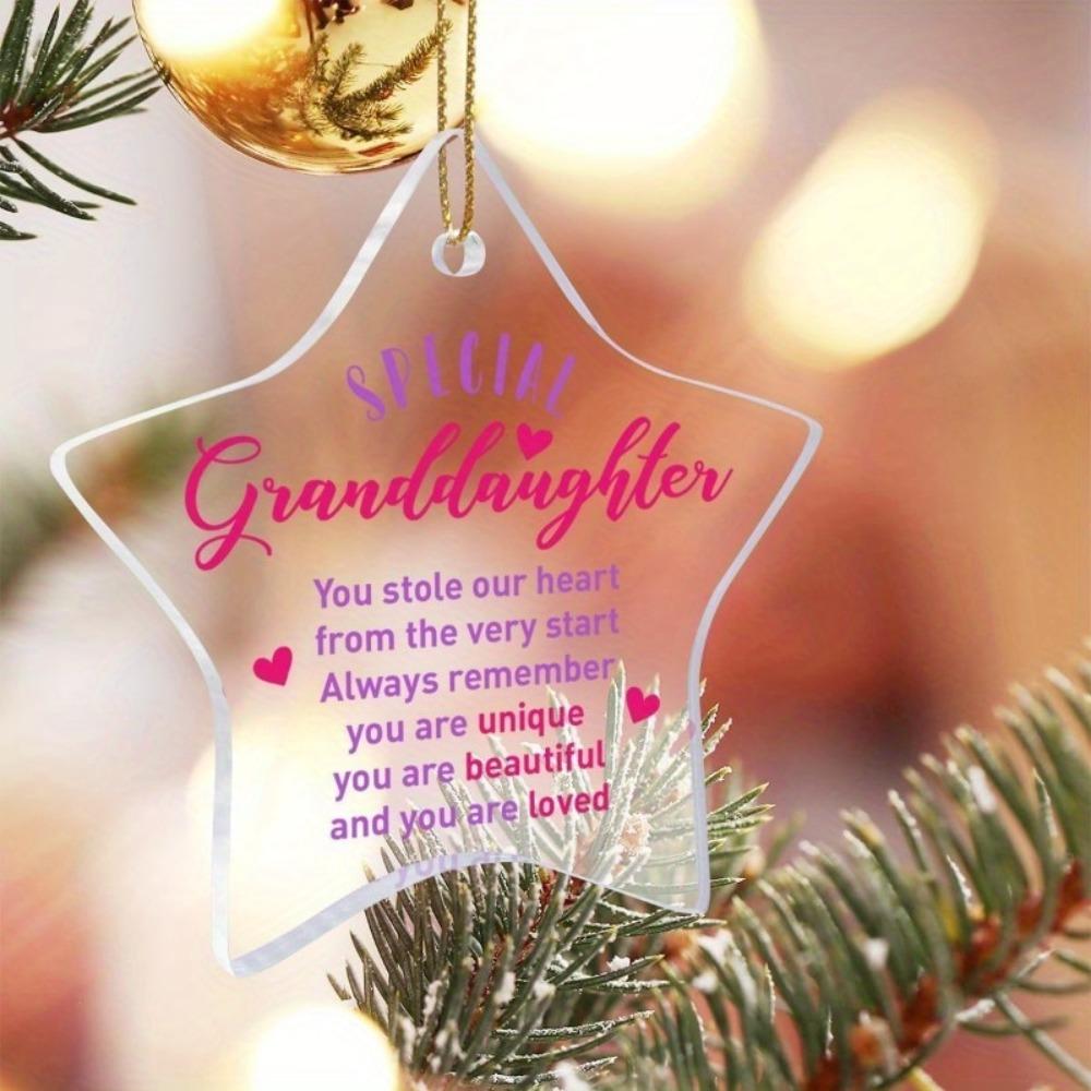 "You Are Unique" granddaughter Christmas decoration, perfect for birthdays and New Year.