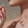 Boucles d'oreilles Bague Bracelet Collier Cœur de Cygne en Acier Inoxydable Chaîne Plaqué Or 18 carats Colliers Bracelets Bagues Boucles d'oreilles pour Femmes