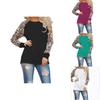 Fashionable Plus Size Womens Long Sleeve Leopard T Shirts With A Loose And Easy Fit
