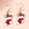 Fashion Merry Christmas Wreath Circle Hoop Earrings for Women Girls New  Party Festival Jewelry Gifts