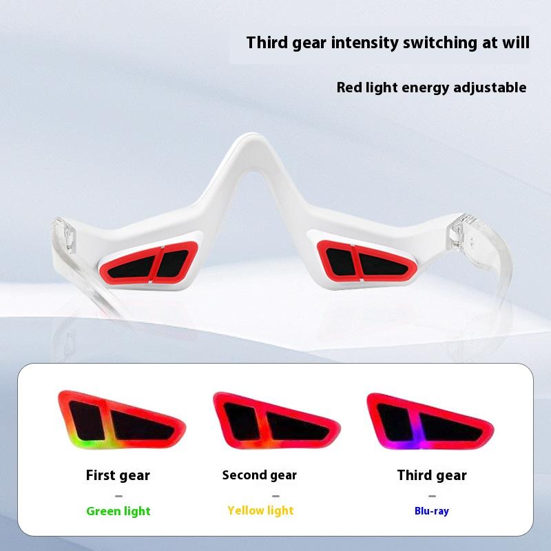 Red Light Eye Mask for Dark Circles, Portable Eye Massager with Vibration, USB Rechargeable FDA-CE, Gift for Women