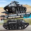 RC Tracked Tank With Full-Proportional Remote Control Car Powerful Offroad For All Terrains Alloy Door Open Model Military War Car Vehicle For Kids