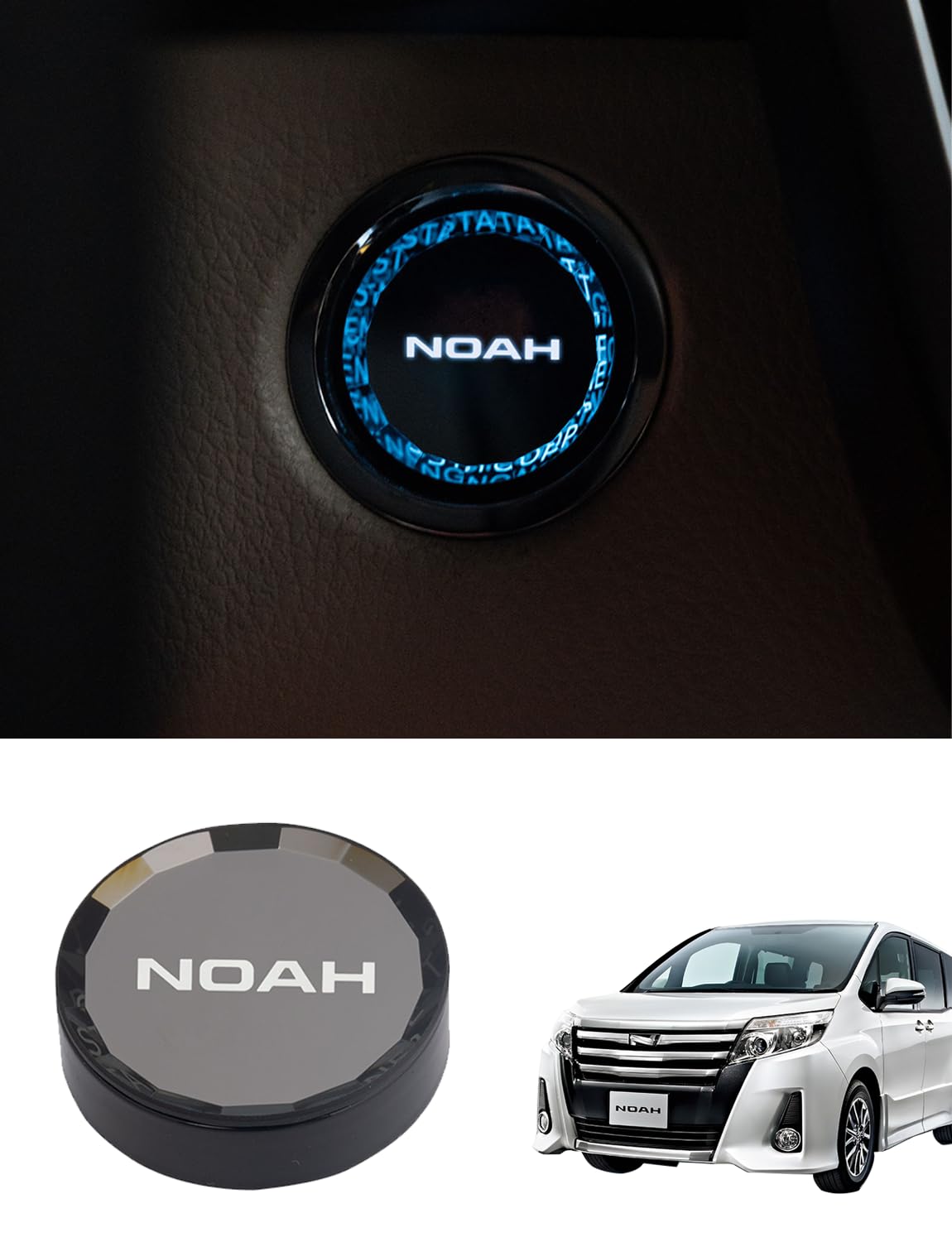 

Haoshilianfa Car Engine Start Button Cover, Crystal Surface Treatment, Switch Cover, Start/Stop Ring Cover, Noah 80 Series