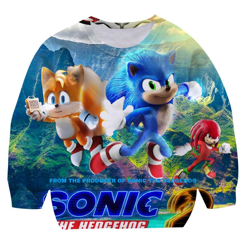 MINISO 2025 year New style Boys 4-14 Years Clothes Cartoon sonic Round collar hoodies Girls Sweatshirts  Hoodie fit kids size 100-160cm 5-6 Years