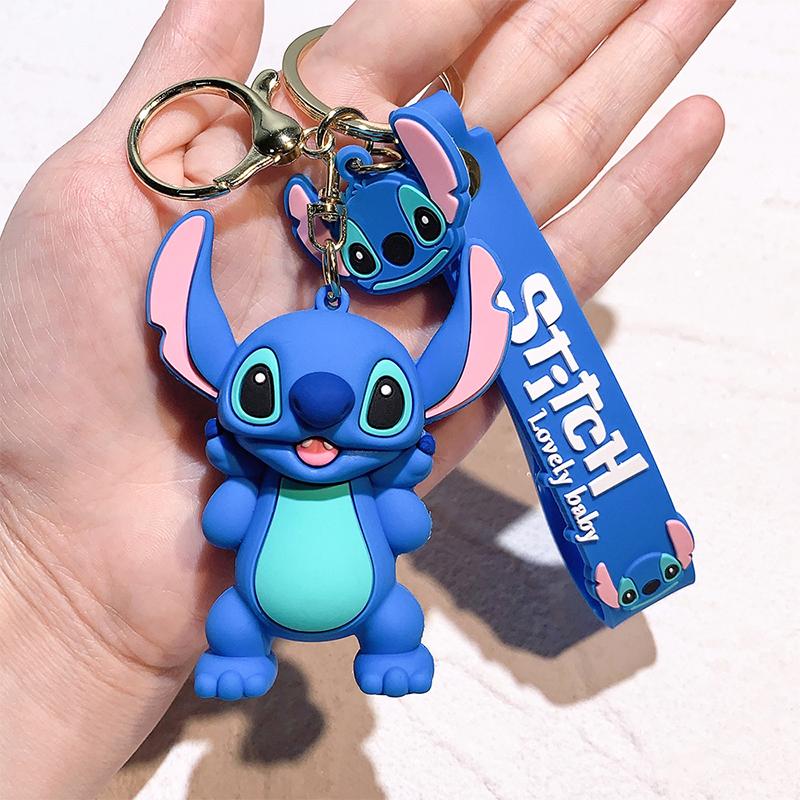 Anime Lilo & Stitch Keychians Cute Stitch Angel Pendant Keychain Cartoon Car Keyring Ornament Toy Gifts For Unisex