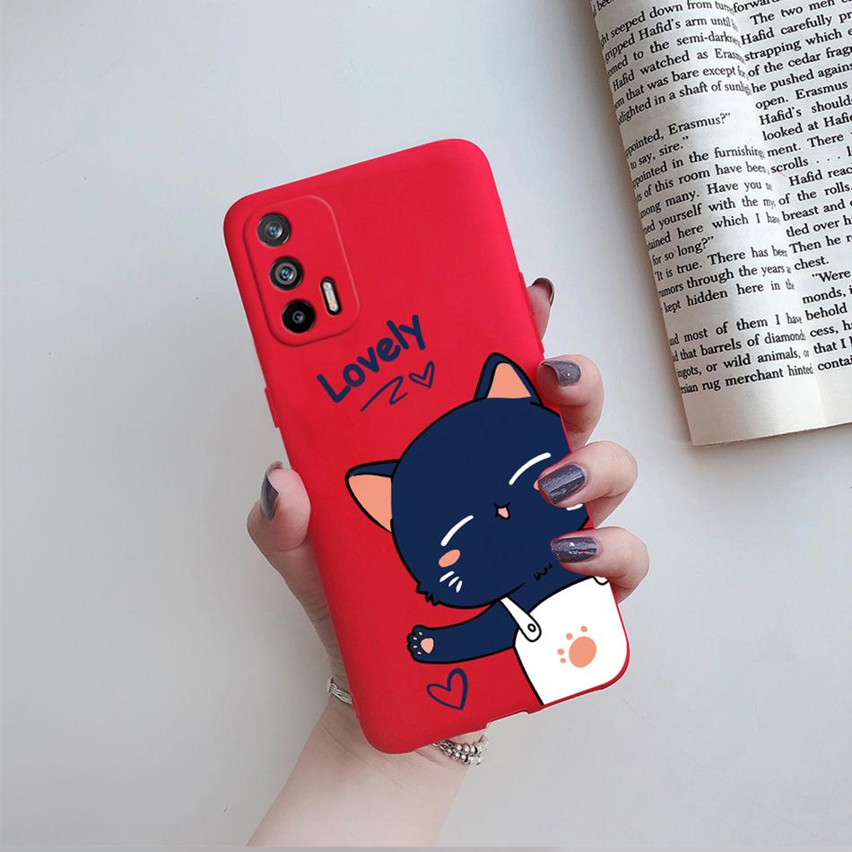 For Realme GT 5G Case RMX2202 Silicone Soft Lovely Cartoon Flower Phone Case For Realme GT 5G Cover Funda For RealmeGT 5G Coque
