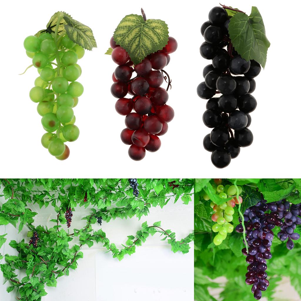 Artificial Plastic Grapes Bunch Fruits Home Kitchen Cabinet Party Decor 15cm 28cm
