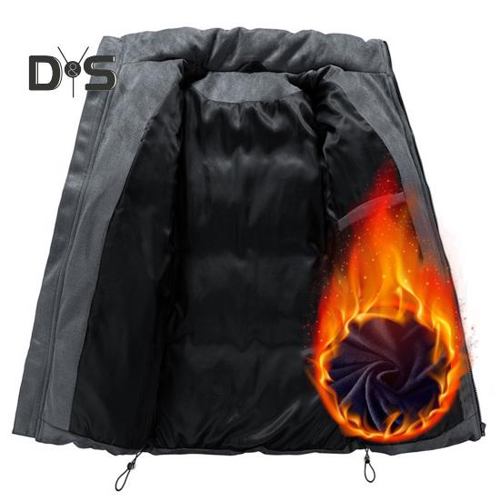 Bomullsrock med Blixtlåslist Ståkrage Mockaläder Ytskikt Dragsko i Fållen Vinter Ytterkläder Vindtät Värmeisolerande Rock