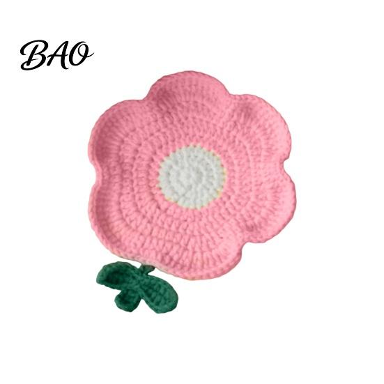 Condensation Coaster Crochet Flower Coasters, Handmade Knitted Heat Resistant Cup Mats Table Placemats, Decorative Doilies for Tabletop Protection,