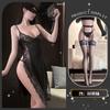 Sexy Underwear, Sexy Suspenders, Printed Slim-fitting Seduction Dress, Lace Leakage, Split Fork, Pure Desire Cheongsam