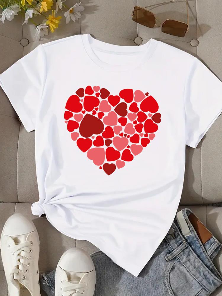 (Asian Size) love trend cute 90s Woman Print Tee Top Women Clothing T Shirt Fashion Female Short Sleeve Graphic T-shirts