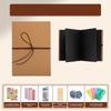Accordion- Folding Retro Blank Stackable Commemorative Album  Travel Photo Album  Handmade Black Card Record Book 64ml