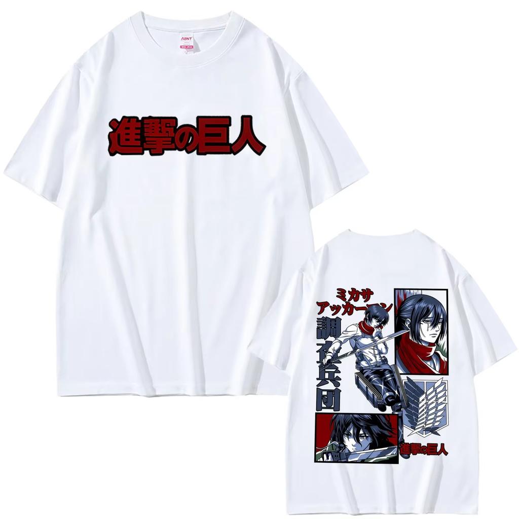 Japanese Anime Attack On Titan T-shirt Mikasa Ackerman Graphic T-shirts Men's Women Manga Retro Oversized