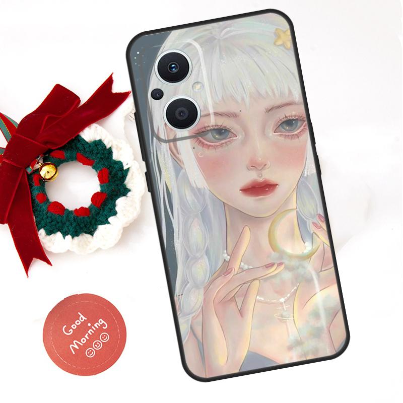 Cute And Beauty Girl Color Painting Funda For OPPO Reno 14 F 13F 12F 11F 10 11 12 13 Pro 7 8 Lite OPPO Find X5 X6 X8 X9 Pro Case