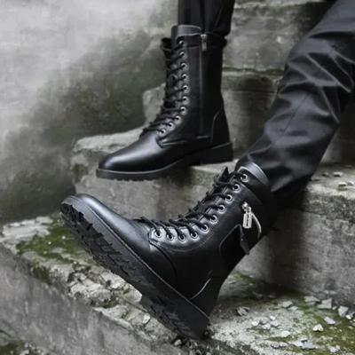 Men's Boots High Cut Trendy With Zip Male Shoes Original Deals Offers Cheap New Y2k Classic Fashion Designer In Promotion
