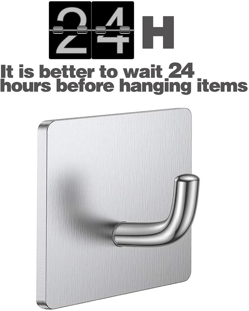 Adhesive Hooks Heavy Duty Stick on Wall Towel Hooks Waterproof Stainless Steel Adhesive Door Hook