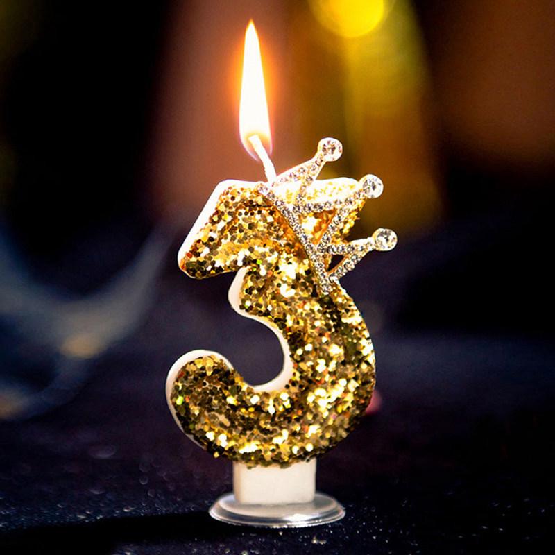 Creative Crown Birthday Number Candles - Adult & Kids Cake Decoration Topper