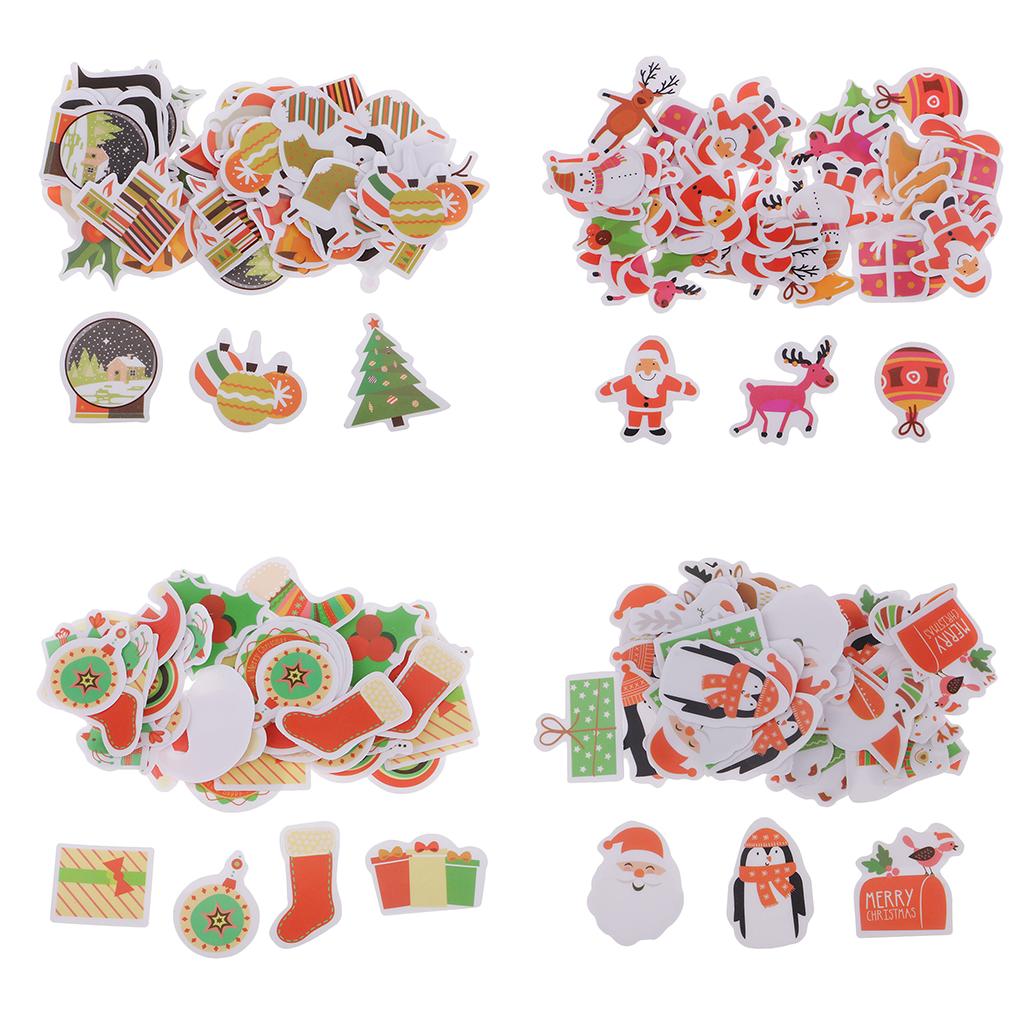 50 Pcs Xms Sticker Decorative Sticker Craft Photo Albums Waterproof Stickers