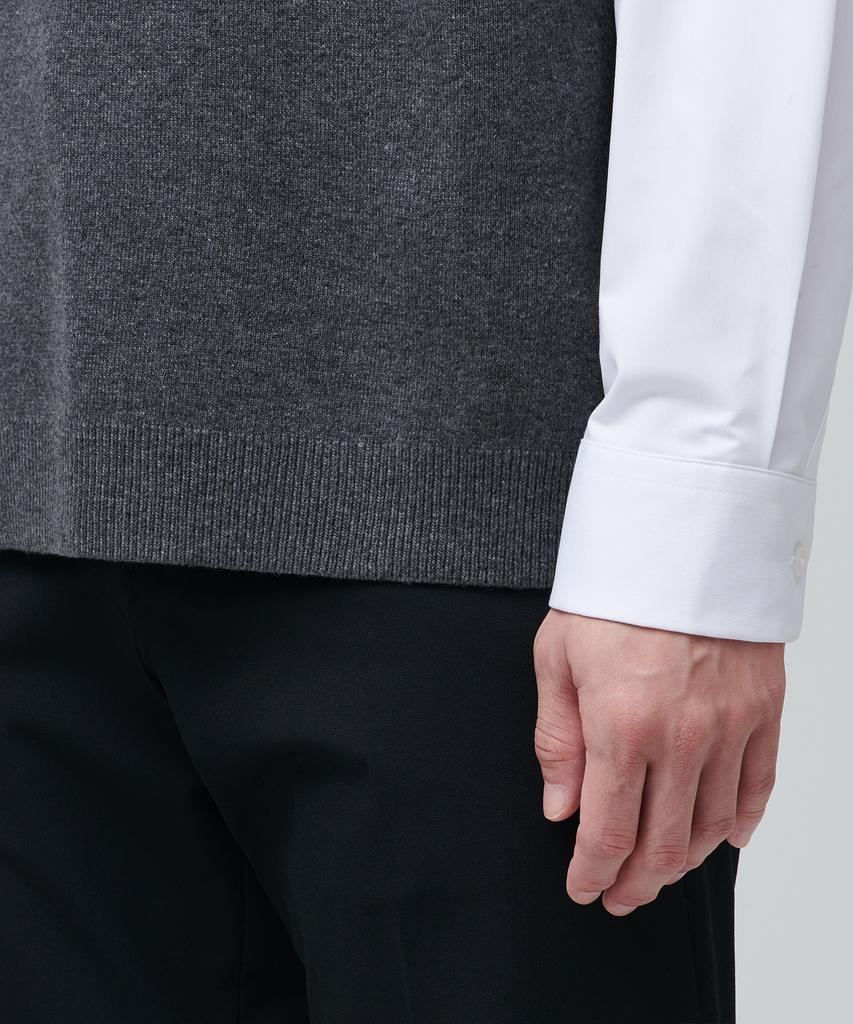 Musinsa Standard Lambswool V-Neck Knit Vest [Medium Gray]