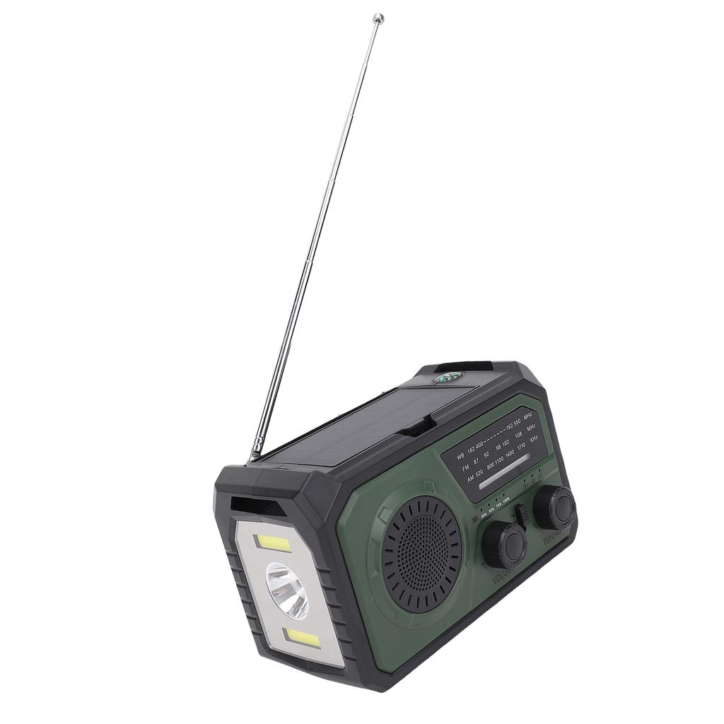 Emergency Radio Multi Function 16000mAh Solar Hand Crank AM FM WB Battery Powered with Cell Phone Ch