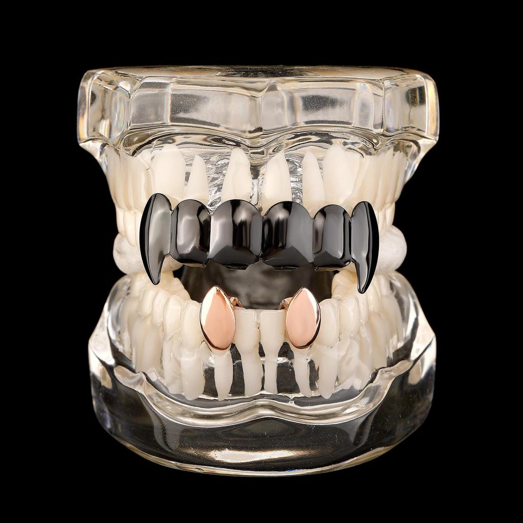 Mixed Color Vampire Fangs Dentures - Unisex Personality Halloween Teeth Accessories
