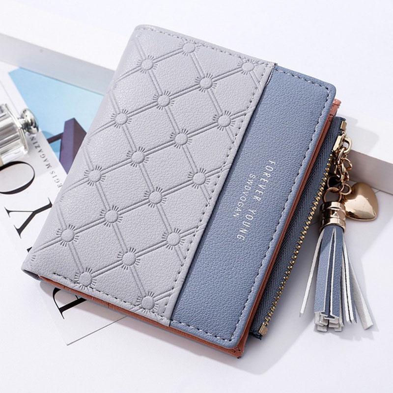 Stylish Women's Cute Embossed Pu Leather Wallet With Tassel Zippers And Coin Pocket