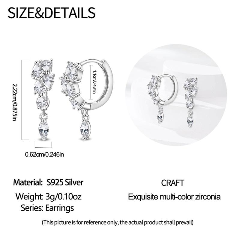 Snowflake Zircon Earrings Star Petal 925 Sterling Silver Women Zircon Ear Studs Sparkling Pave Hoop Earring Jewelry Gift