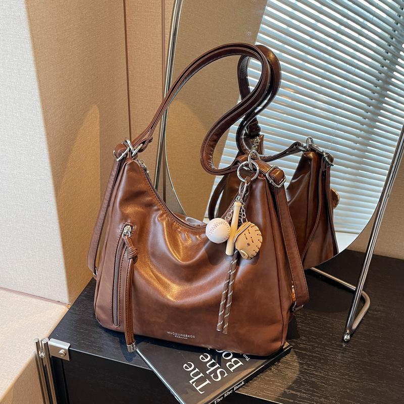 Vintage Commuter Tote Bag Women's Large Capacity 2025 New Casual One Shoulder Crossbody Multifunctional Fashion Backpack