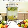 4 Litre Glass Water Dispenser with Stand - Air Tight Lid Glass Pitcher for Detox Water - Counter Table Top Juice Infused Water Beer Dispenser
