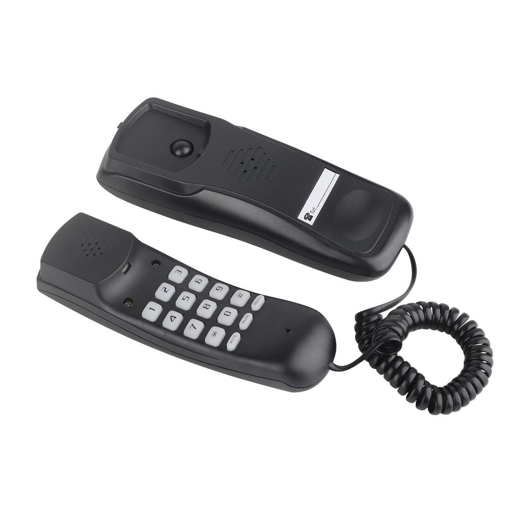 Home Telephone Multifunction Wall Mountable Telephone for Office Home Hotel BathroomBlack