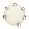 6 Inch Hand Tambourine with Metal Single Row Jingles Sheepskin   Skin Wooden Tambourines Entertainment Musical Timbrel for Adults Kids Dancine Sing