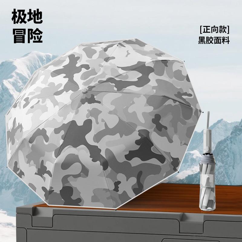 New camouflage automatic umbrella three-fold umbrella automatic umbrella sunscreen + strong windproof weather and rain outdoor