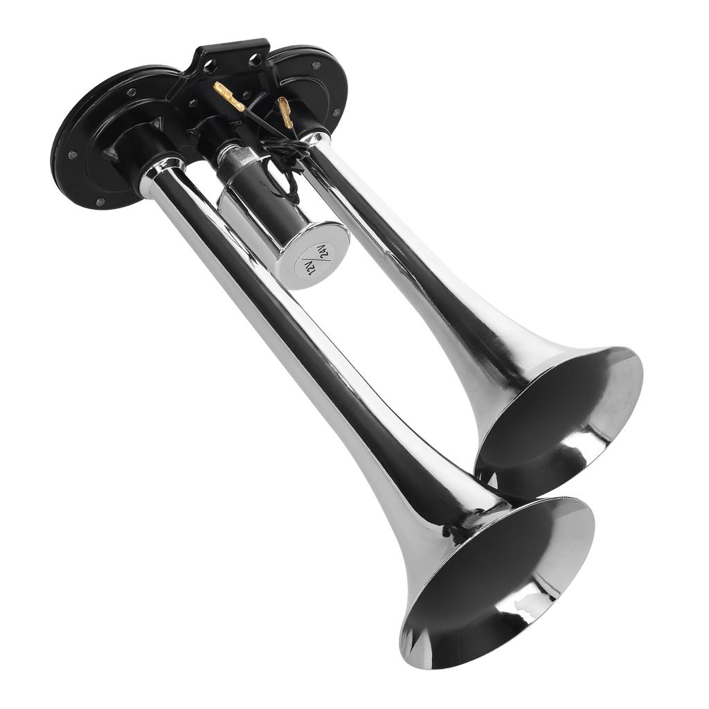 110dB Doppeltrompeten-Lufthorn, lautes elektrisches Horn 12-24V mit 12 Sounds, Hupensteuerung für Auto-LKW