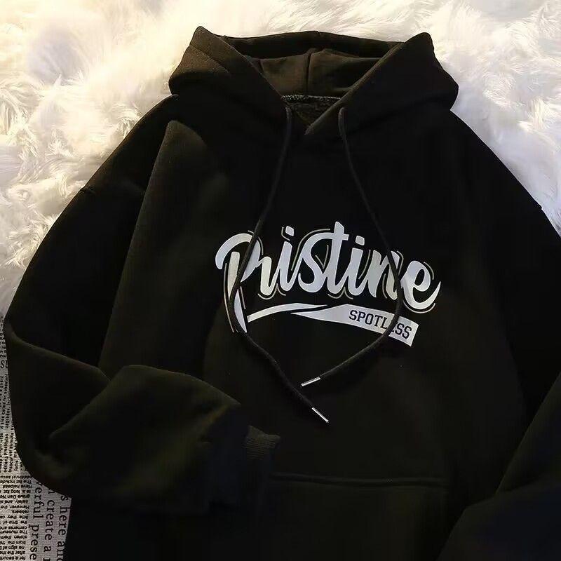 

M-8XL American Trendy Style Fashionable Brand Simple Letter Printed Large Size Hoodie For Men s Couples S