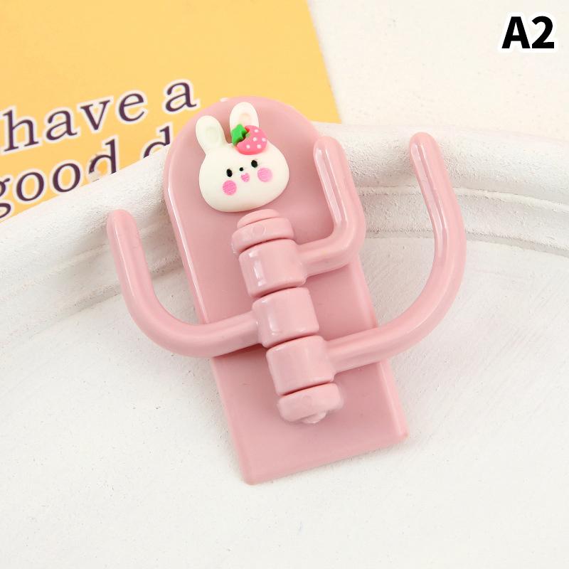 Niedliches Tier Kreativ Cartoon Bunt Drei Haken Spurlos Freies Stanzen Haken Wohnzimmer Schlafzimmer Drehbar Mehrzweckhaken