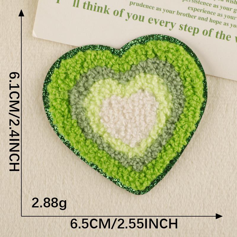 Chenille Heart & Flower Embroidery Patch with Adhesive Backing