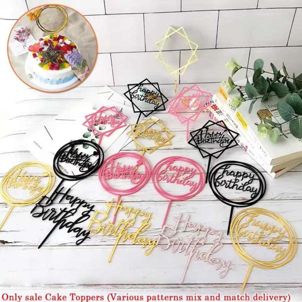5-40PCS Mirrored Gold Acrylic Versatile Cake Topper for Birthday Party Decoration Ideas, Perfect Keepsake for Party