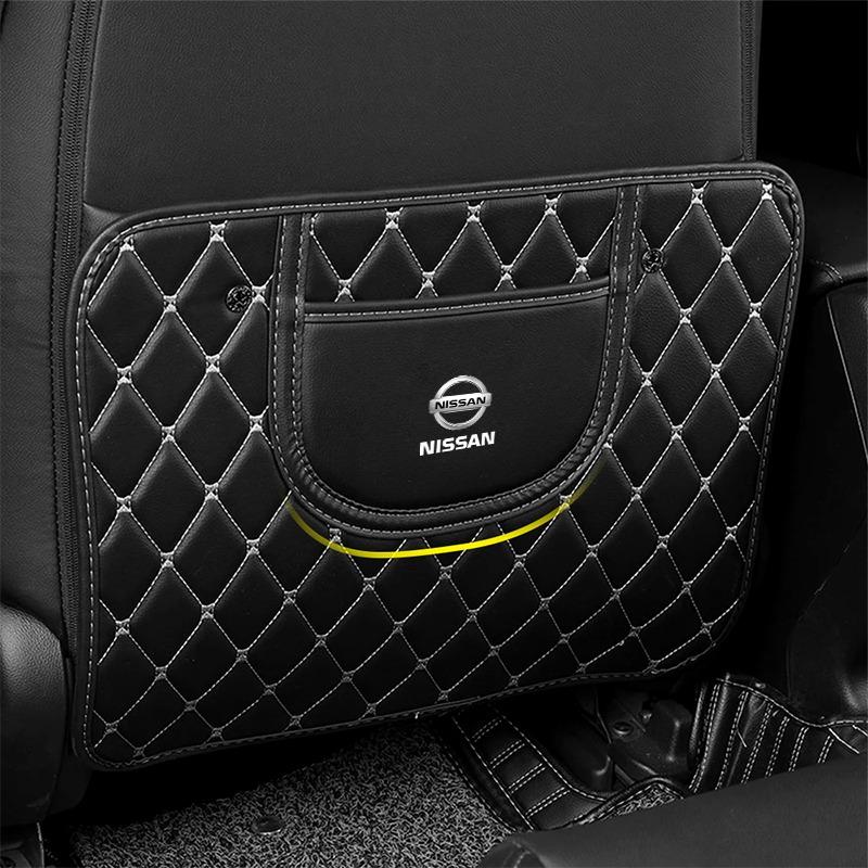 Leather Car Anti-Kick Mats Auto Seat Back Protector Cover Car Goods For Nissan Nismo Qashqai Teana X Trail T32 T31 Tiida Juke