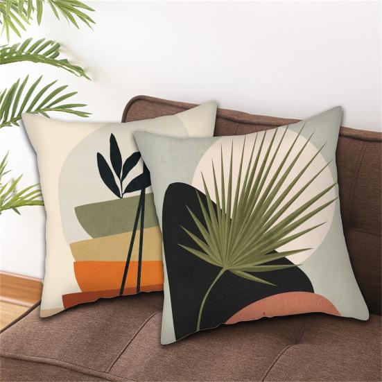 

Нежный чехол для подушки, не выцветающий, сменный, легкий, ассорти, 18-дюймовая диванная подушка с квадратным рисунком листьев