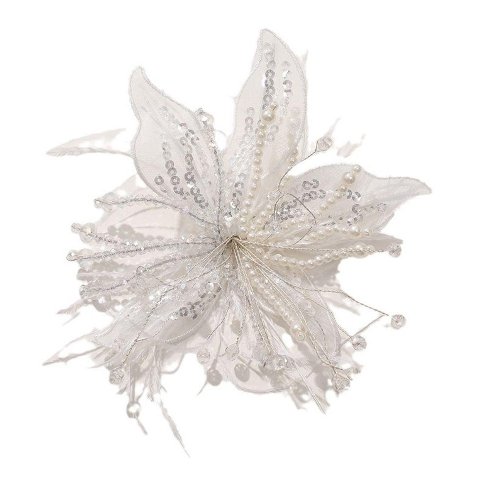 Feather Pearl DIY Sewing Decals Twisted Wire Embroidery Patch  Clothes Decoration