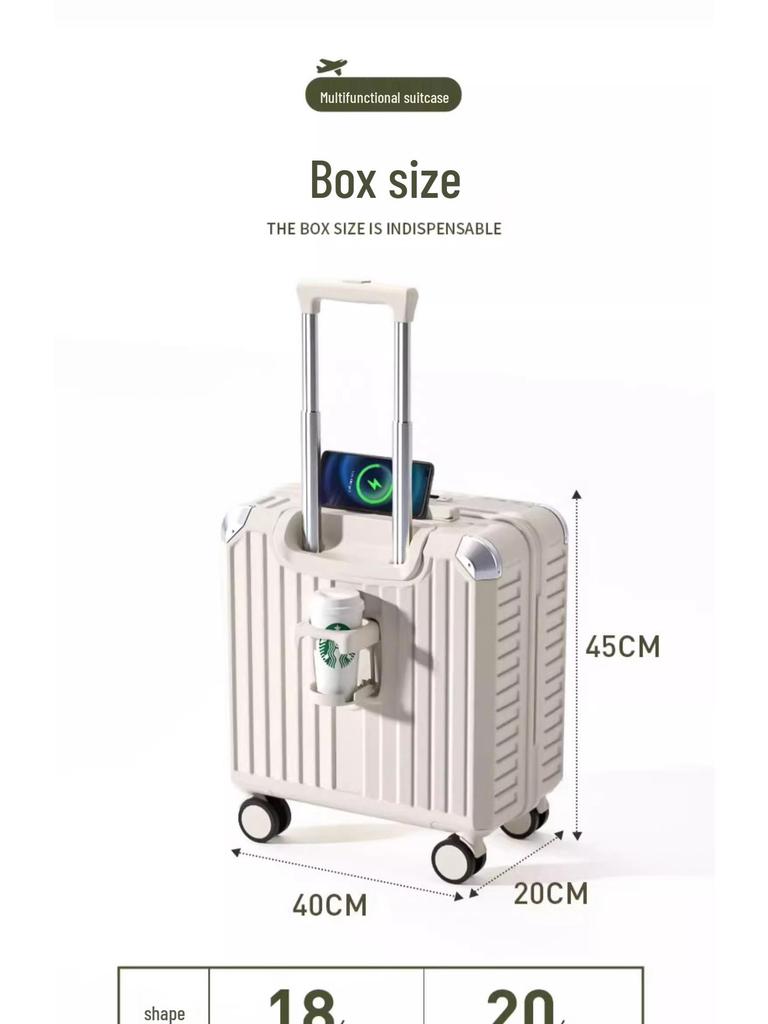 Valiză multifuncțională de 18 inch pentru fete, de cabină, cu încuietoare TSA și spațiu de depozitare de 20 inch