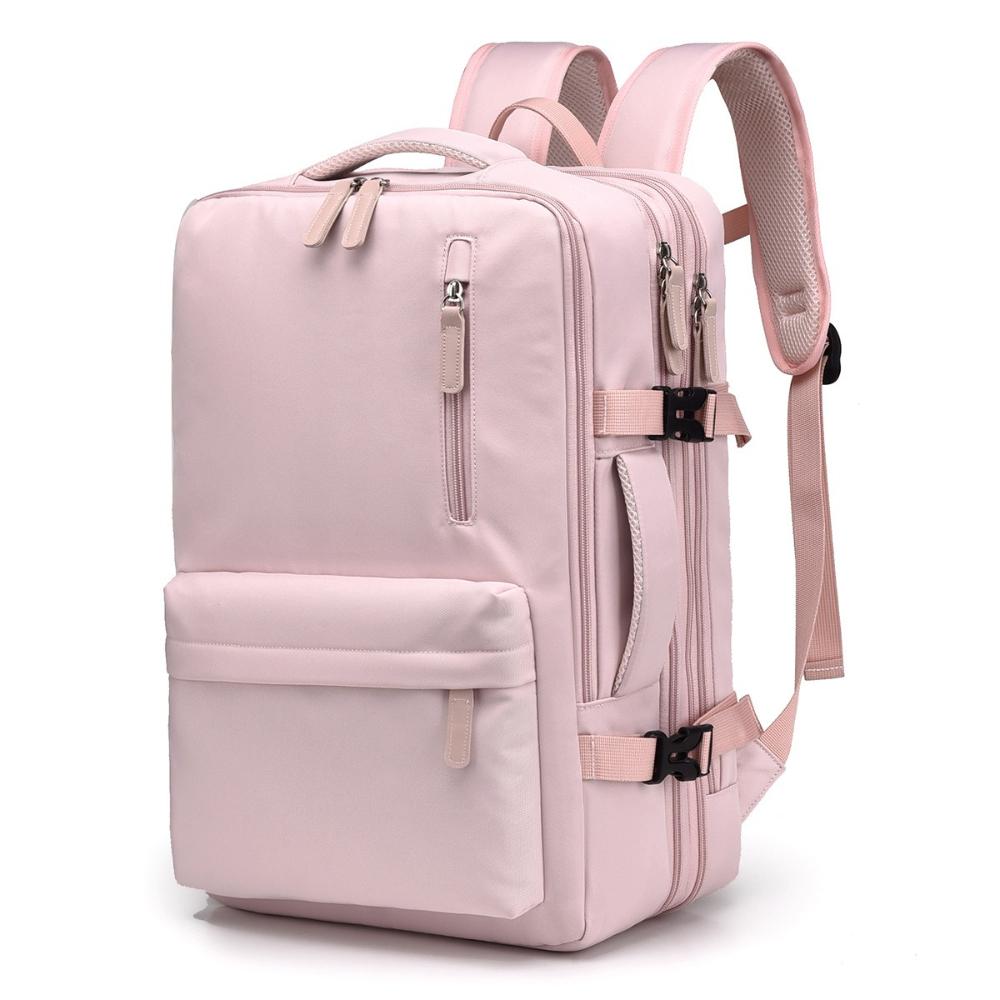 Einfarbiger erweiterbarer Rucksack mit großem Fassungsvermögen, leichte Reise-Aufbewahrungstasche, multifunktionale Tasche für Schule und Freizeit
