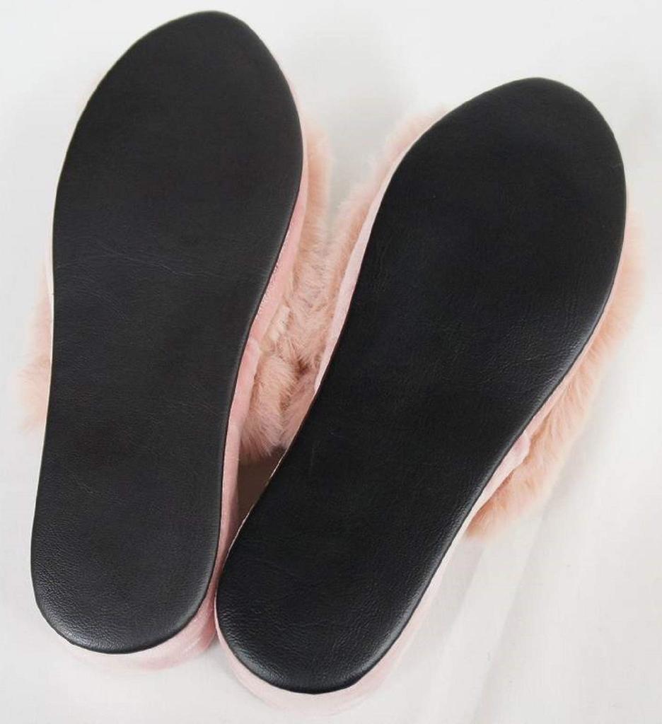Elegant Interior Fur Slippers with 4cm Heels, Pink, Medium, 71029SP-PK