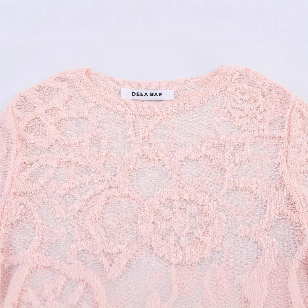 Women's 2025 Spring Floral Knit Top - European & American Style