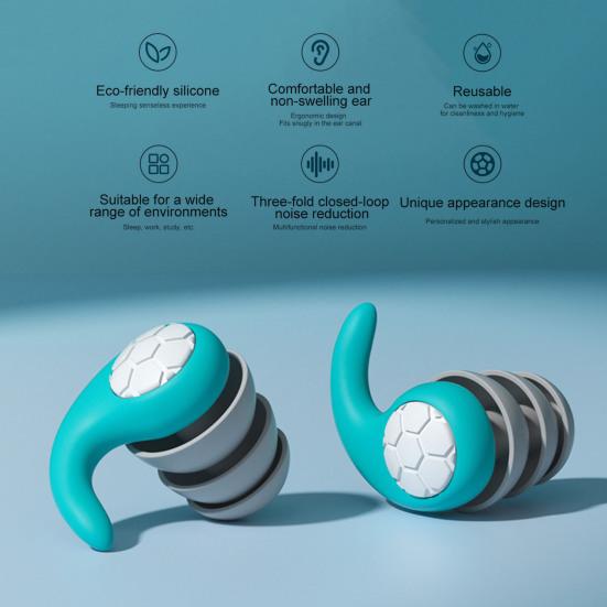 1 Pair Swimming Earplugs Ergonomic Cozy Wear Portable Waterproof Soft Ear-Wear Hearing Protection Reusable Unisex Noise Reduction Silicone