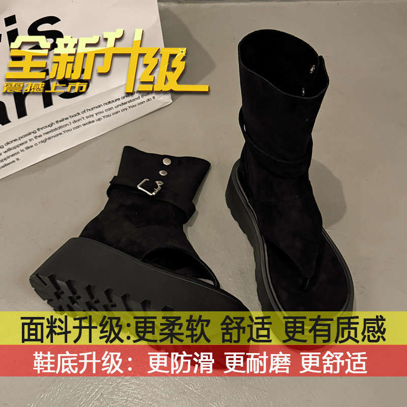 

Western cowboy stacking boots fashionable medium tube short boots children s 2025 summer new thick-soled heightening toe boots cool boots 35