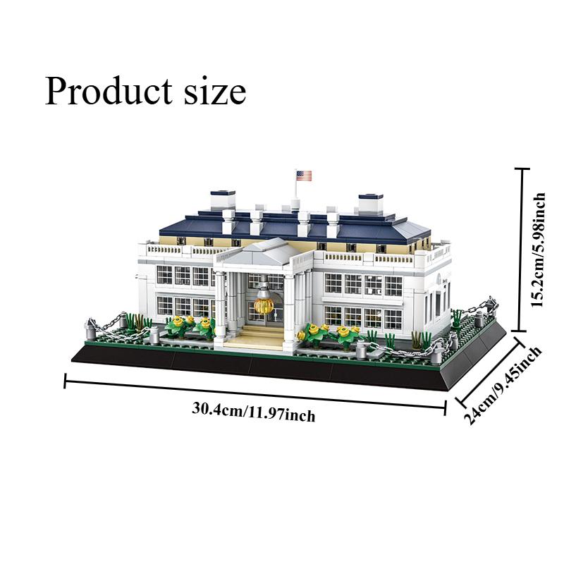 894P White House Building Blocks Set,American Landmark Street View Architecture Model,DIY Creative Building Kit,Educational Gift