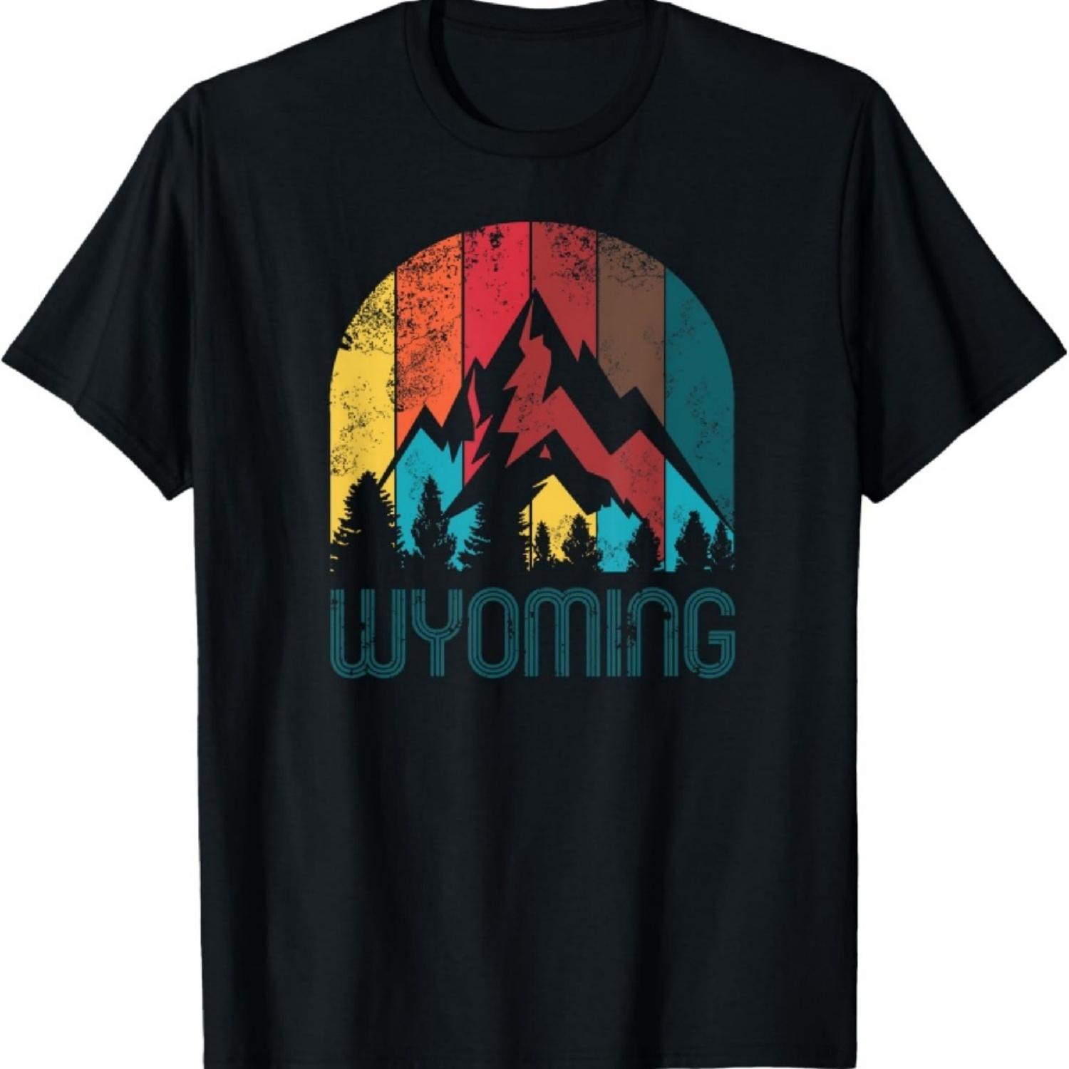 

Retro Wyoming T Shirt for Men Women and Kids T-Shirt XXXXXL чёрный