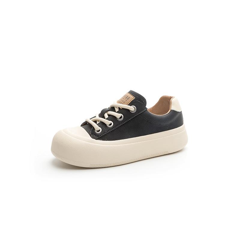 Summer new breathable leather hollow women's shoes soft sole versatile single shoes casual style retro board shoes women