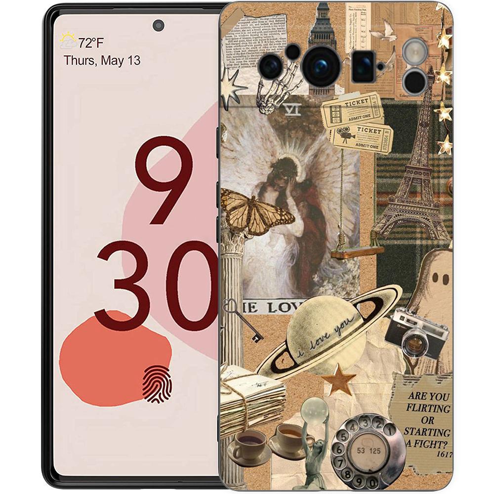 Etui na telefon Google Pixel 8 A 7 6 Pro 6A 5G Czarne miękkie odporne na wstrząsy tylne etui silikonowe TPU Shell Coque Cute Little Ghost